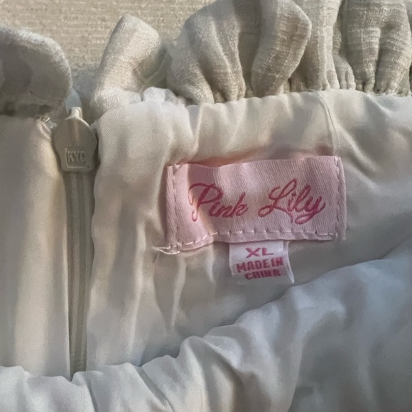 Pink Lily Earlier Today Grey Striped Side Tie Skort - Picture 2 of 4